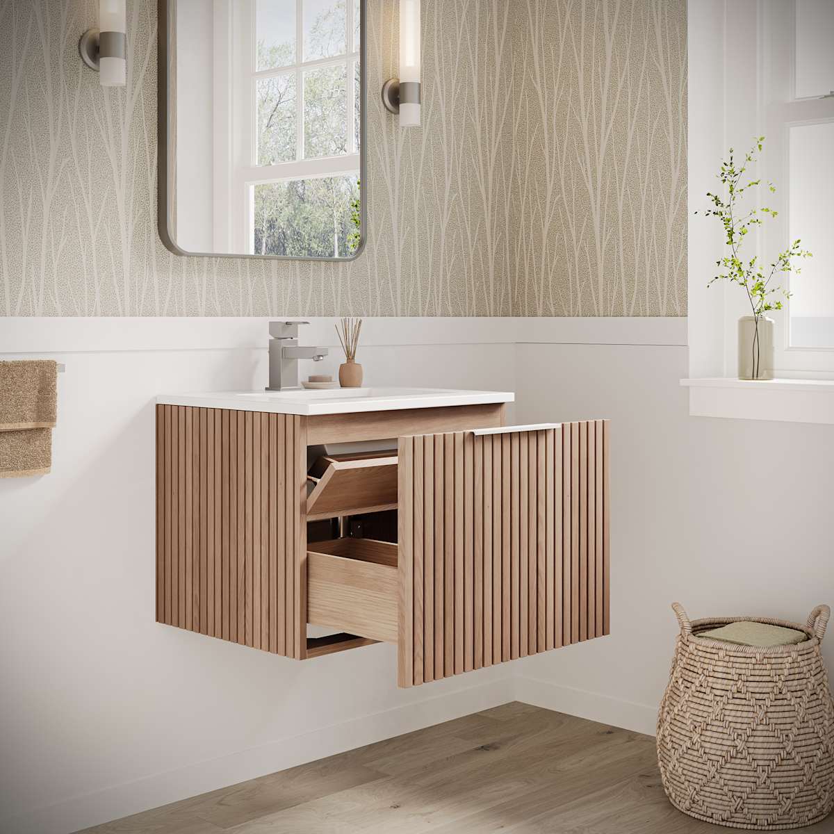 Elliot 24" Wall Mounted Single Basin Vanity Set with Cabinet and Quartz Vanity Top - image 10