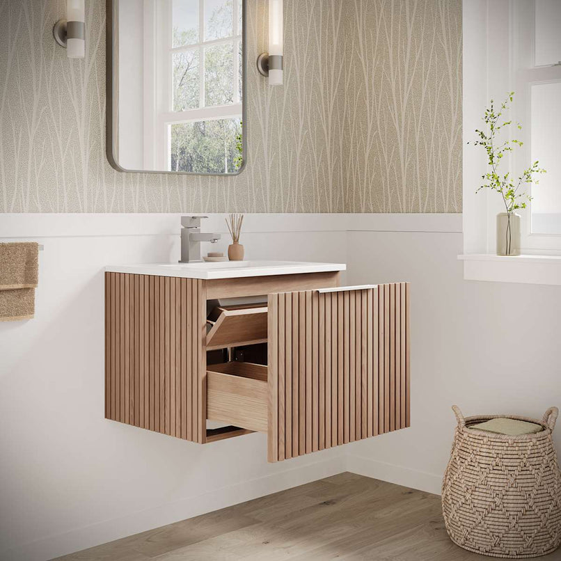 Elliot 24" Wall Mounted Single Basin Vanity Set with Cabinet and Quartz Vanity Top - image 10