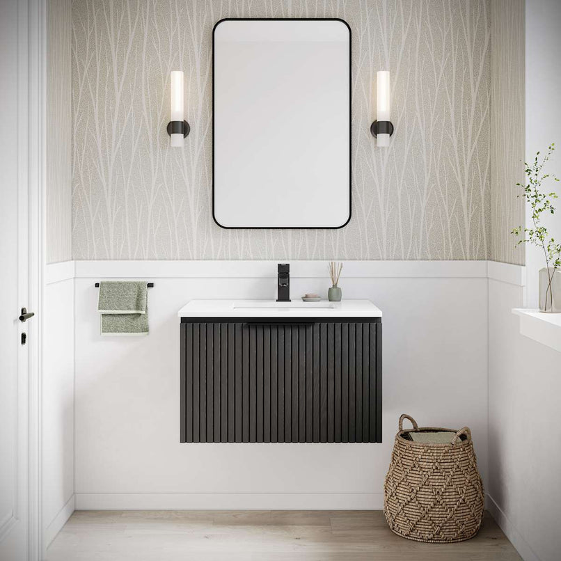 Elliot 30" Wall Mounted Single Basin Vanity Set with Cabinet and Quartz Vanity Top - image 2