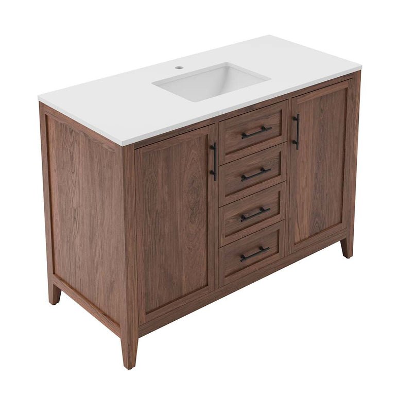 Silas 48" Free Standing Single Basin Vanity Set with Cabinet and Quartz Vanity Top - image 7