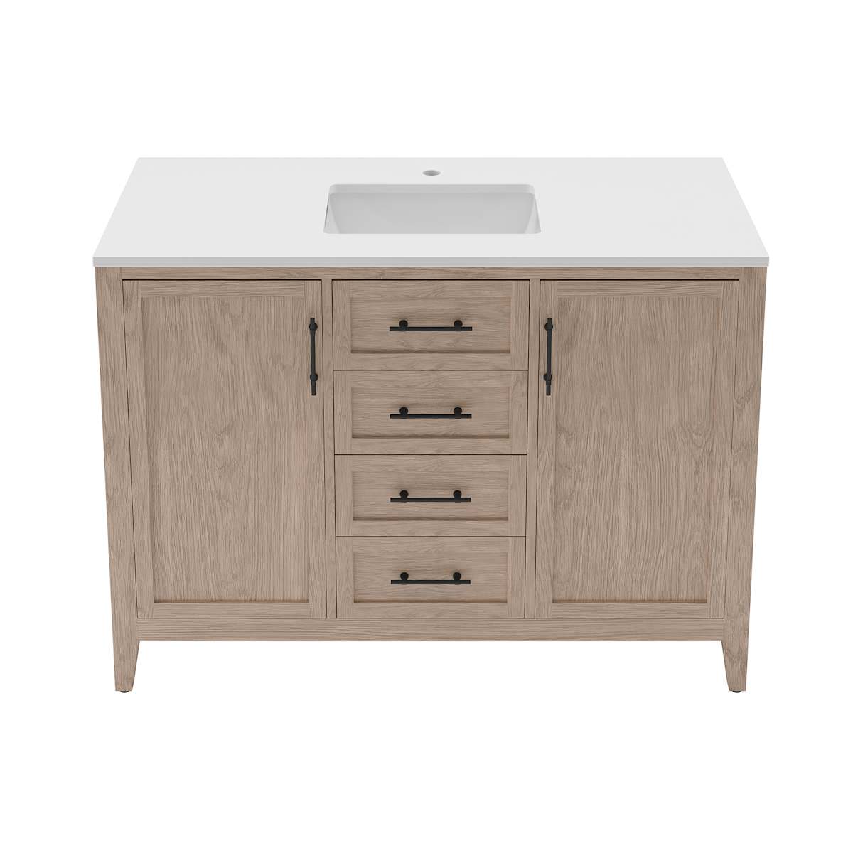 Silas 48" Free Standing Single Basin Vanity Set with Cabinet and Quartz Vanity Top - image 1