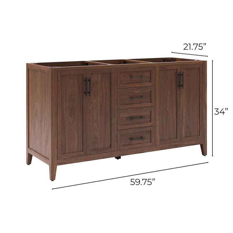 Silas 60" Double Free Standing Vanity Cabinet Only - Less Vanity Top - image 17