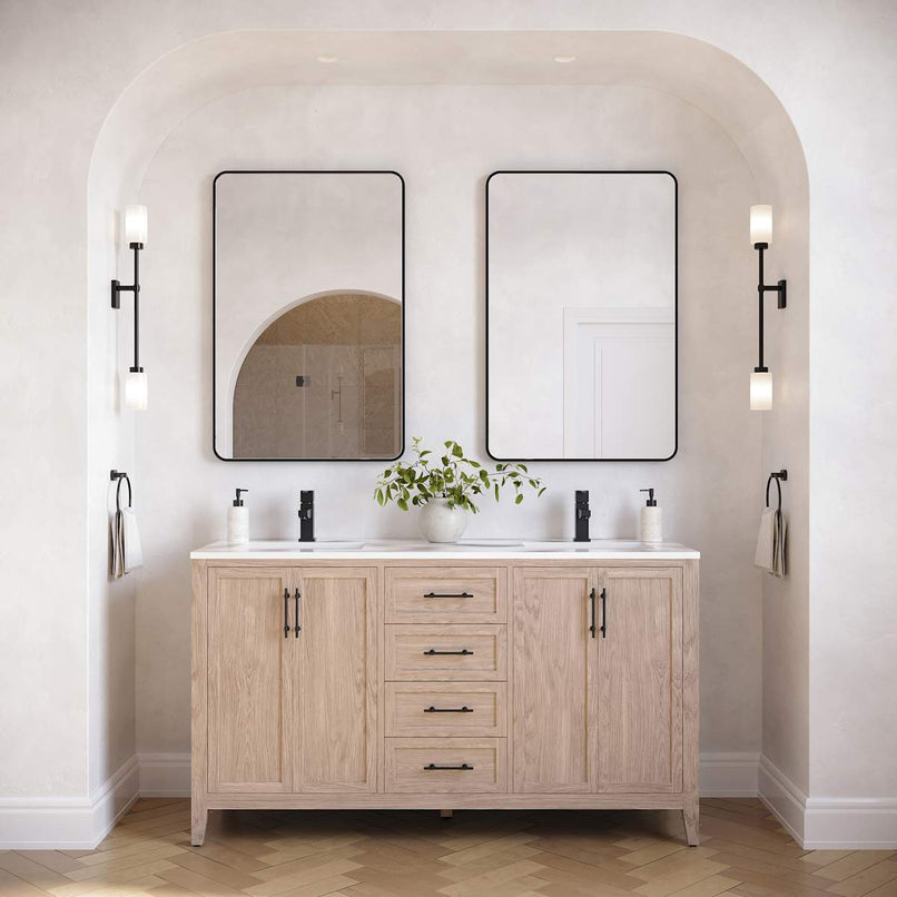 Silas 60" Free Standing Double Basin Vanity Set with Cabinet and Quartz Vanity Top - image 2
