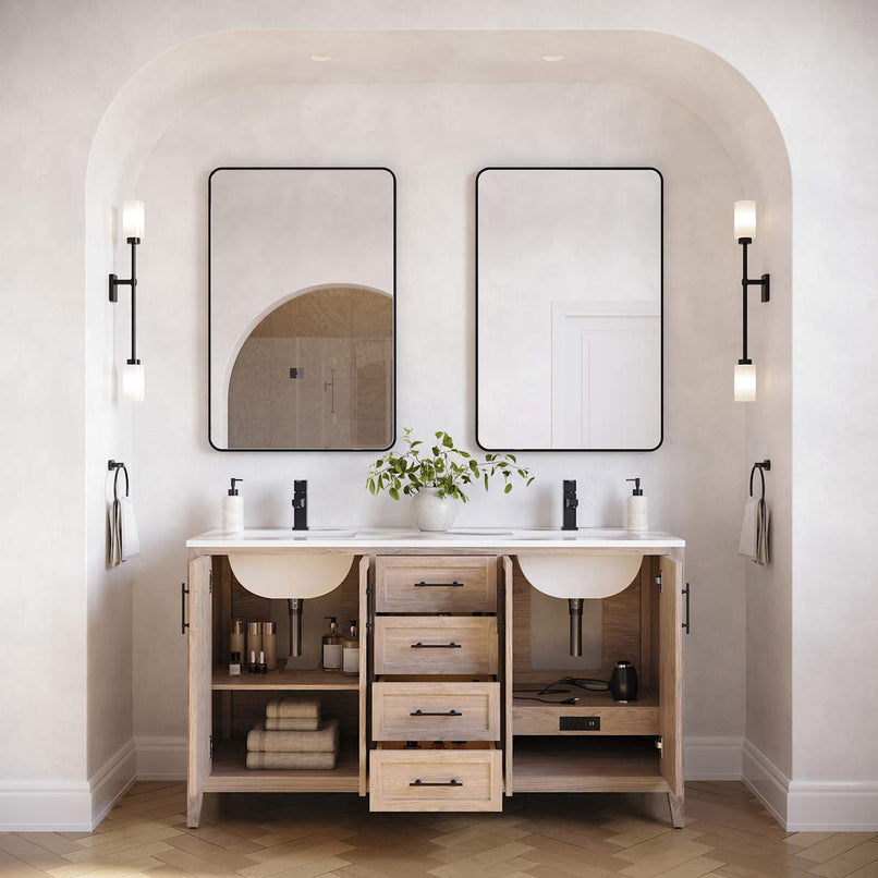 Silas 60" Free Standing Double Basin Vanity Set with Cabinet and Quartz Vanity Top - image 3