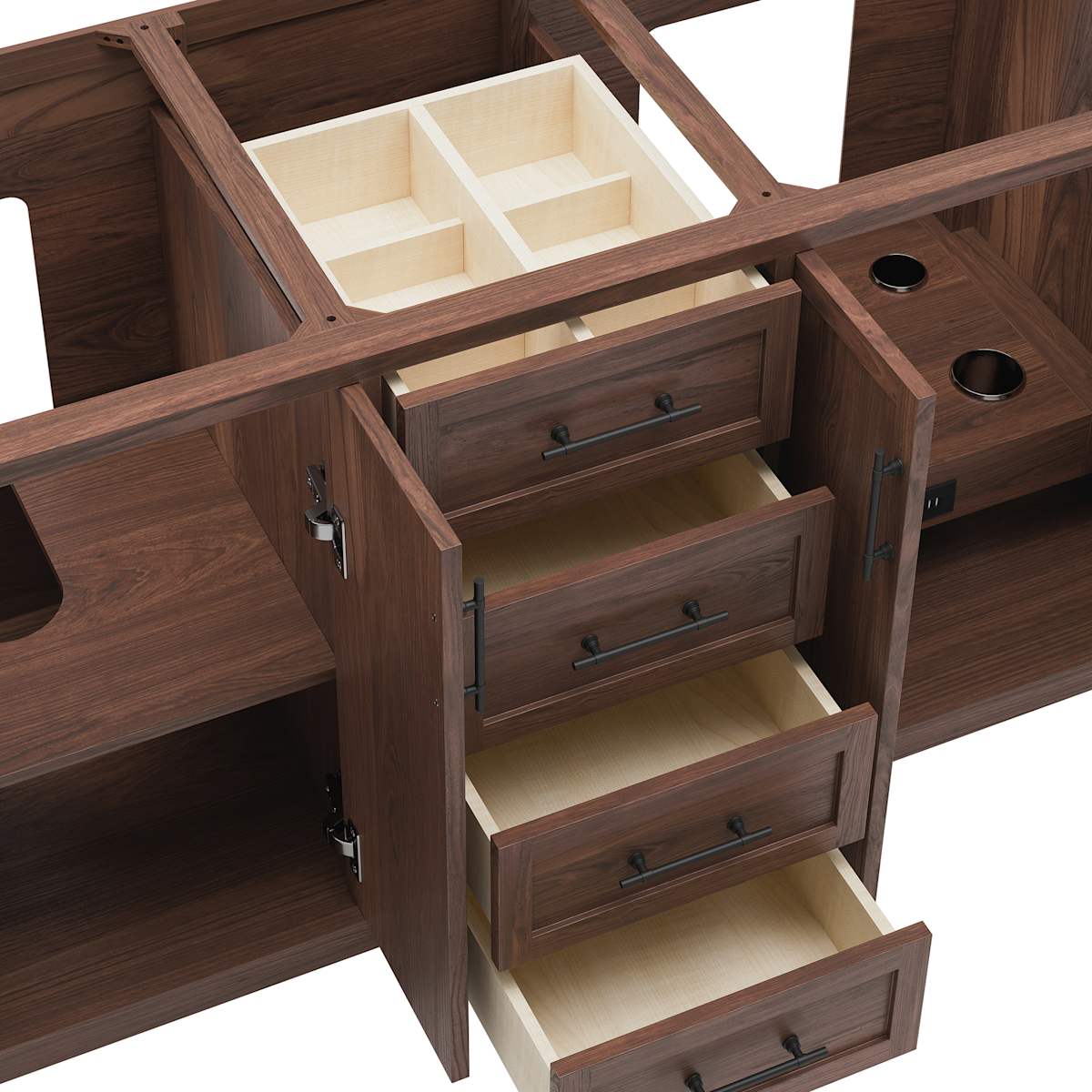 Silas 60" Free Standing Double Basin Vanity Set with Cabinet and Quartz Vanity Top - image 13