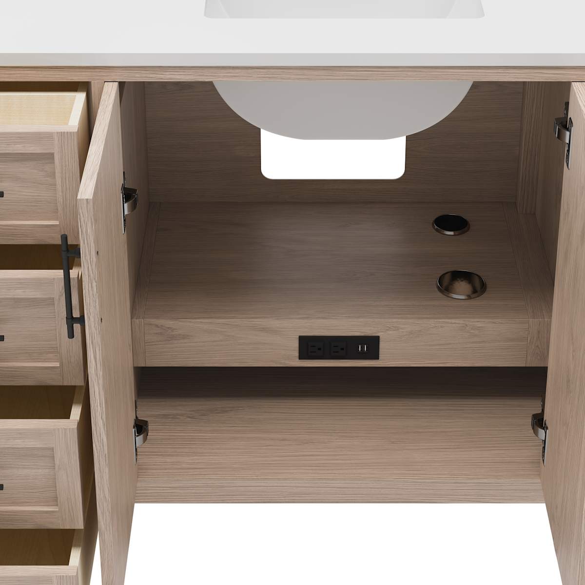 Silas 72" Free Standing Double Basin Vanity Set with Cabinet and Quartz Vanity Top - image 4
