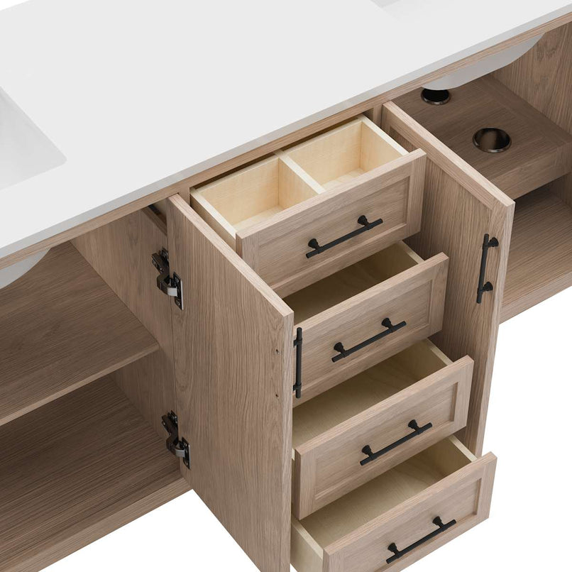 Silas 72" Free Standing Double Basin Vanity Set with Cabinet and Quartz Vanity Top - image 5