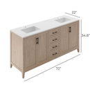 Silas 72" Free Standing Double Basin Vanity Set with Cabinet and Quartz Vanity Top - image 8