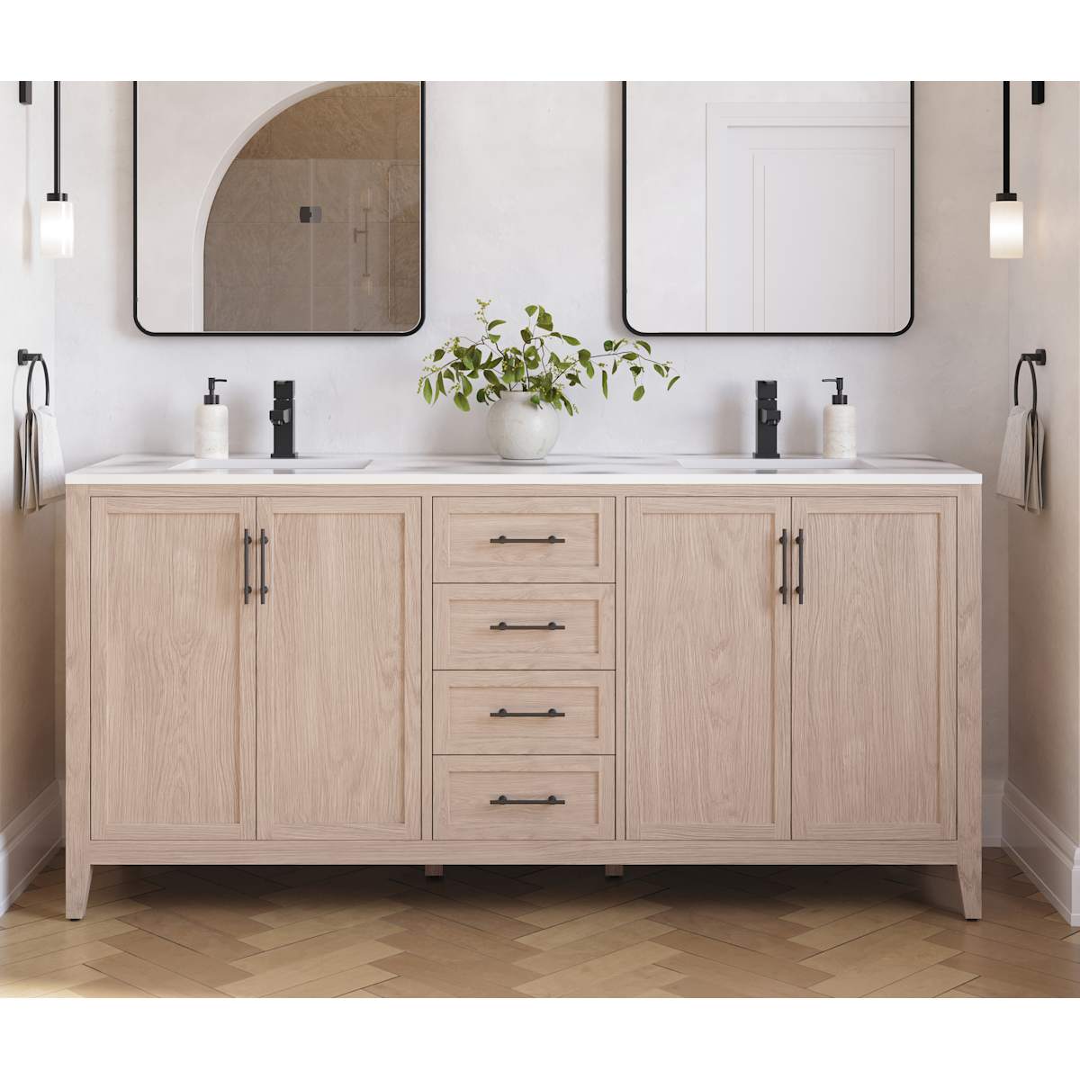 Silas 72" Free Standing Double Basin Vanity Set with Cabinet and Quartz Vanity Top - image 10