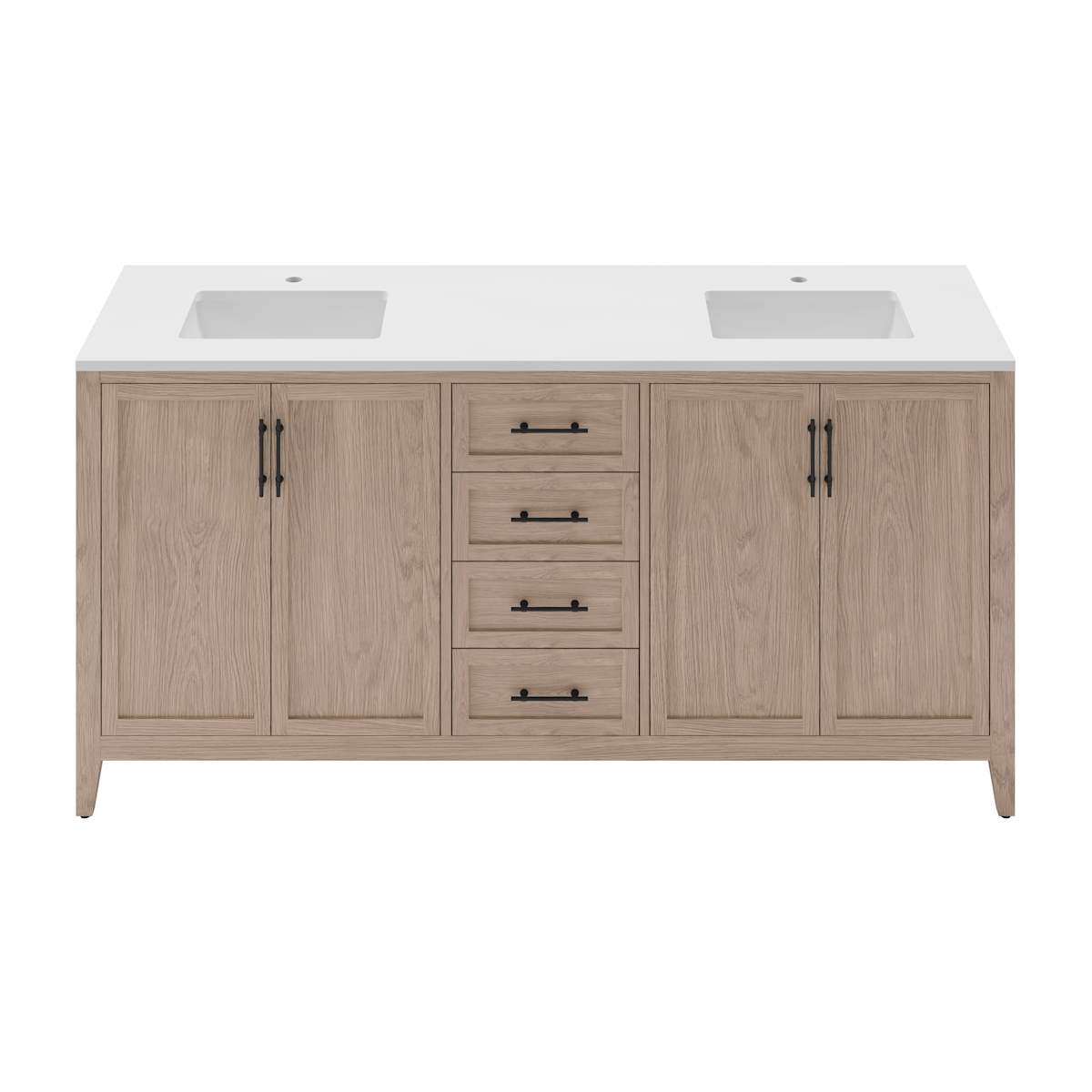 Silas 72" Free Standing Double Basin Vanity Set with Cabinet and Quartz Vanity Top - image 1