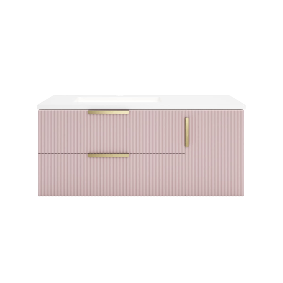 Camille 36" Wall Mounted Single Basin Vanity Set with Cabinet and Quartz Vanity Top