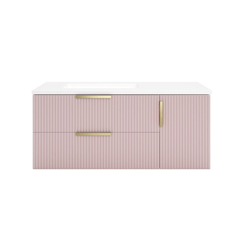 Camille 36" Wall Mounted Single Basin Vanity Set with Cabinet and Quartz Vanity Top - image 1