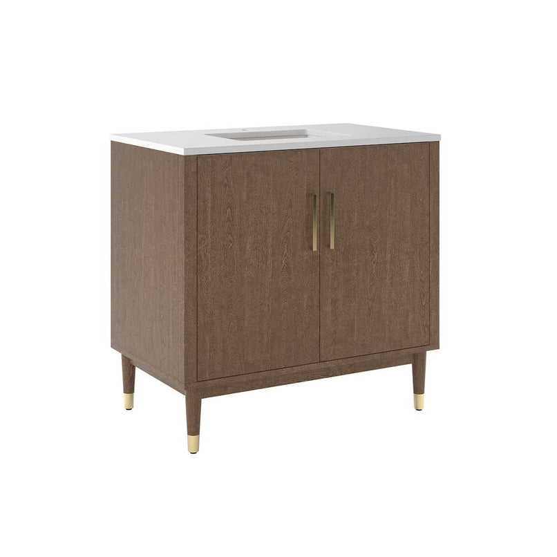 Sawyer 36" Free Standing Single Basin Vanity Set with Cabinet and Quartz Vanity Top - image 4