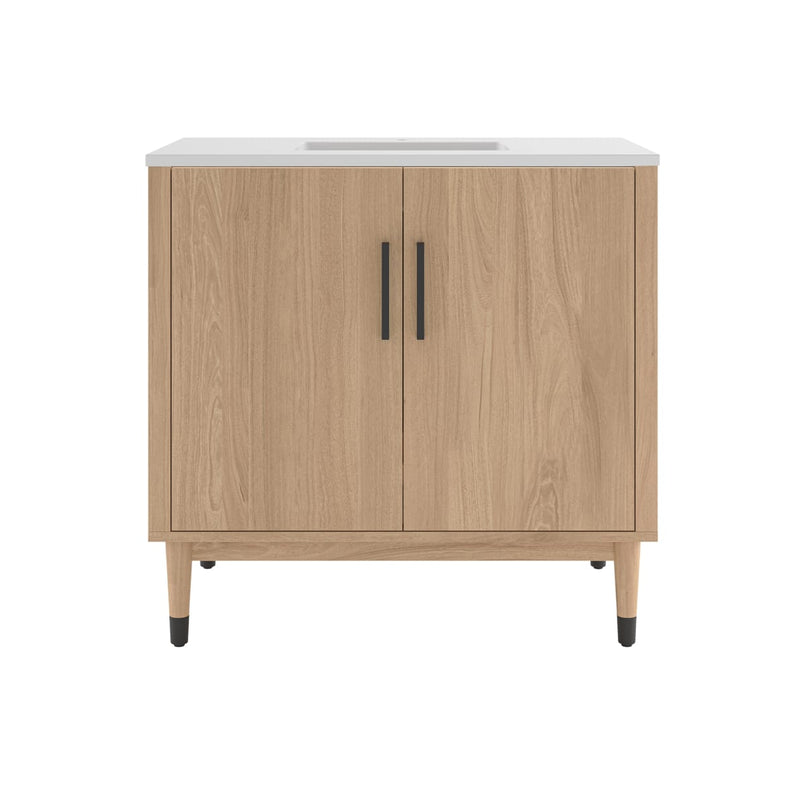 Sawyer 36" Free Standing Single Basin Vanity Set with Cabinet and Quartz Vanity Top - image 1