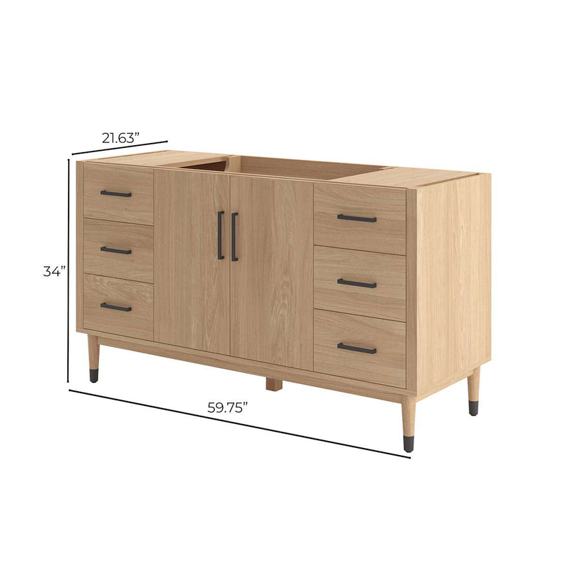 Sawyer 60" Single Free Standing Vanity Cabinet Only - Less Vanity Top - image 17