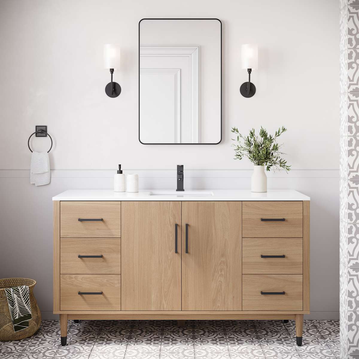 Sawyer 60" Single Free Standing Vanity Cabinet Only - Less Vanity Top - image 18