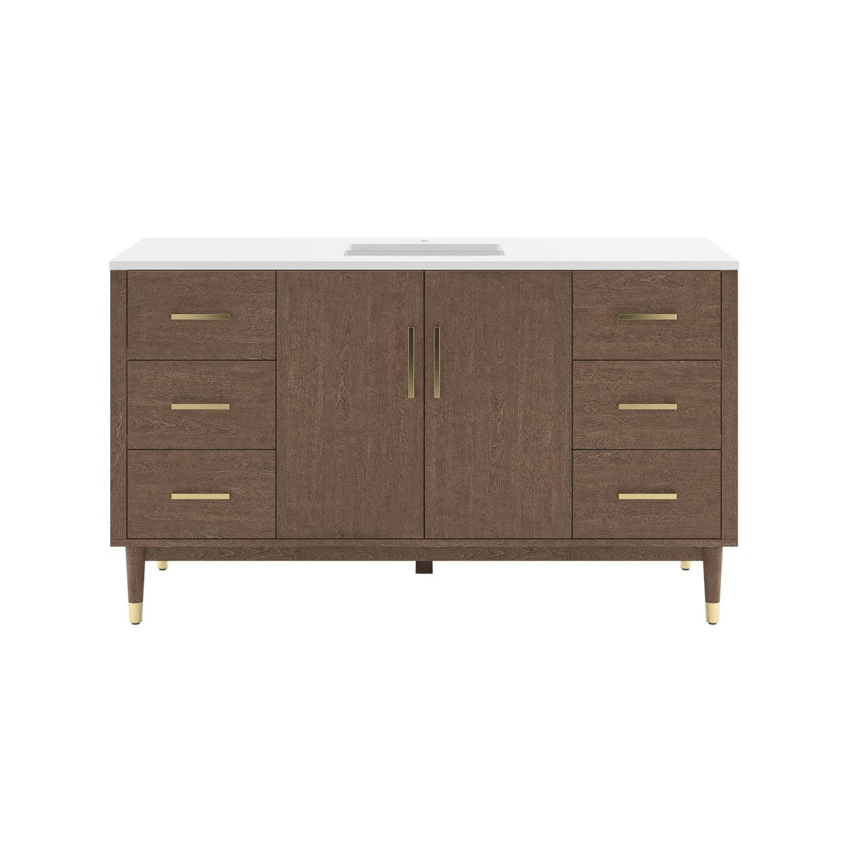 Sawyer 60" Free Standing Single Basin Vanity Set with Cabinet and Quartz Vanity Top