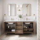 Sawyer 72" Free Standing Double Basin Vanity Set with Cabinet and Quartz Vanity Top - image 3