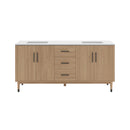 Sawyer 72" Free Standing Double Basin Vanity Set with Cabinet and Quartz Vanity Top - image 1