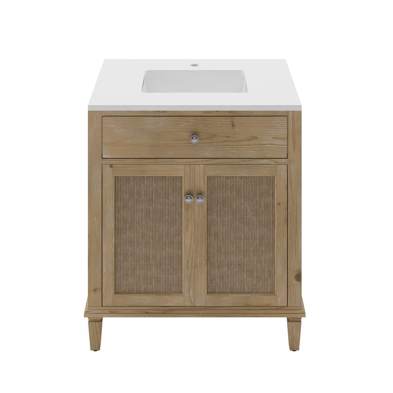 Cora 30" Free Standing Single Basin Vanity Set with Cabinet and Quartz Vanity Top - image 1