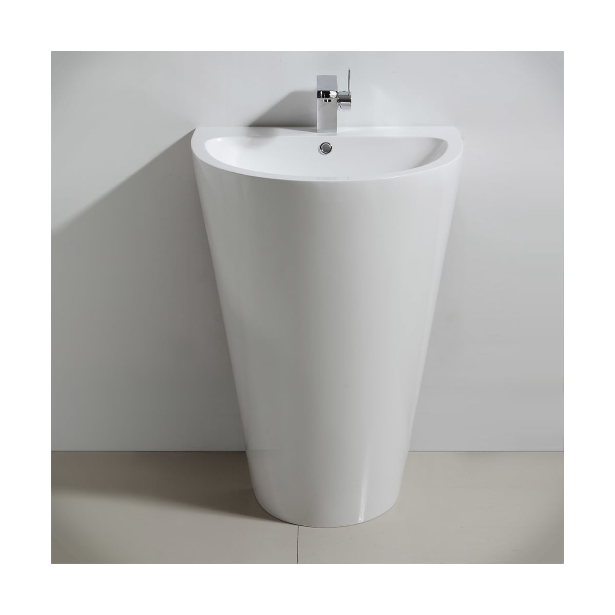 Parma 24" Pedestal Bathroom Sink with Single Faucet Hole and Overflow