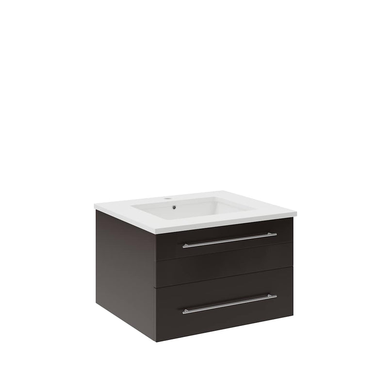 Lucera 24" Wall Mounted Single Basin Vanity Set with Cabinet and Quartz Vanity Top - image 2