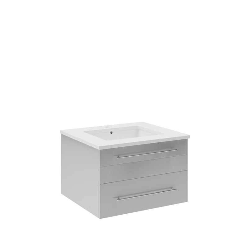 Lucera 24" Wall Mounted Single Basin Vanity Set with Cabinet and Quartz Vanity Top - image 8