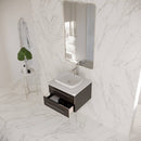 Lucera 24" Wall Mounted Single Basin Vanity Set with Cabinet and Quartz Vanity Top - image 3