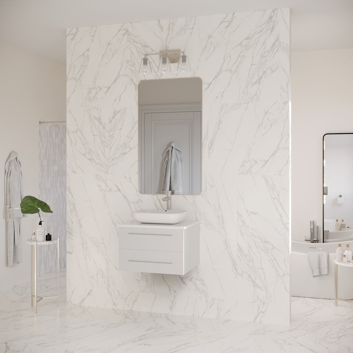 Lucera 24" Wall Mounted Single Basin Vanity Set with Cabinet and Quartz Vanity Top - image 16