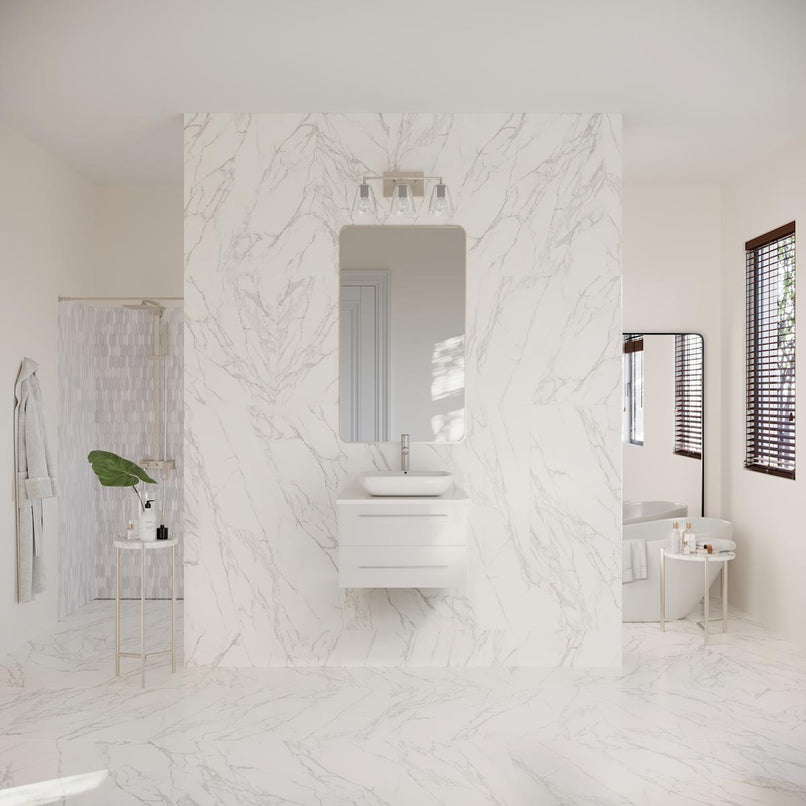 Lucera 24" Wall Mounted Single Basin Vanity Set with Cabinet and Quartz Vanity Top - image 17