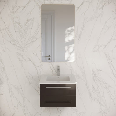 Lucera 24" Wall Mounted Single Basin Vanity Set with Cabinet and Quartz Vanity Top - image 1