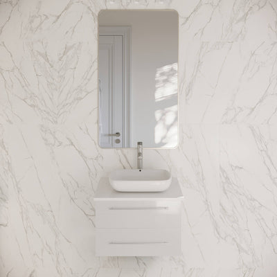 Lucera 24" Wall Mounted Single Basin Vanity Set with Cabinet and Quartz Vanity Top - image 1