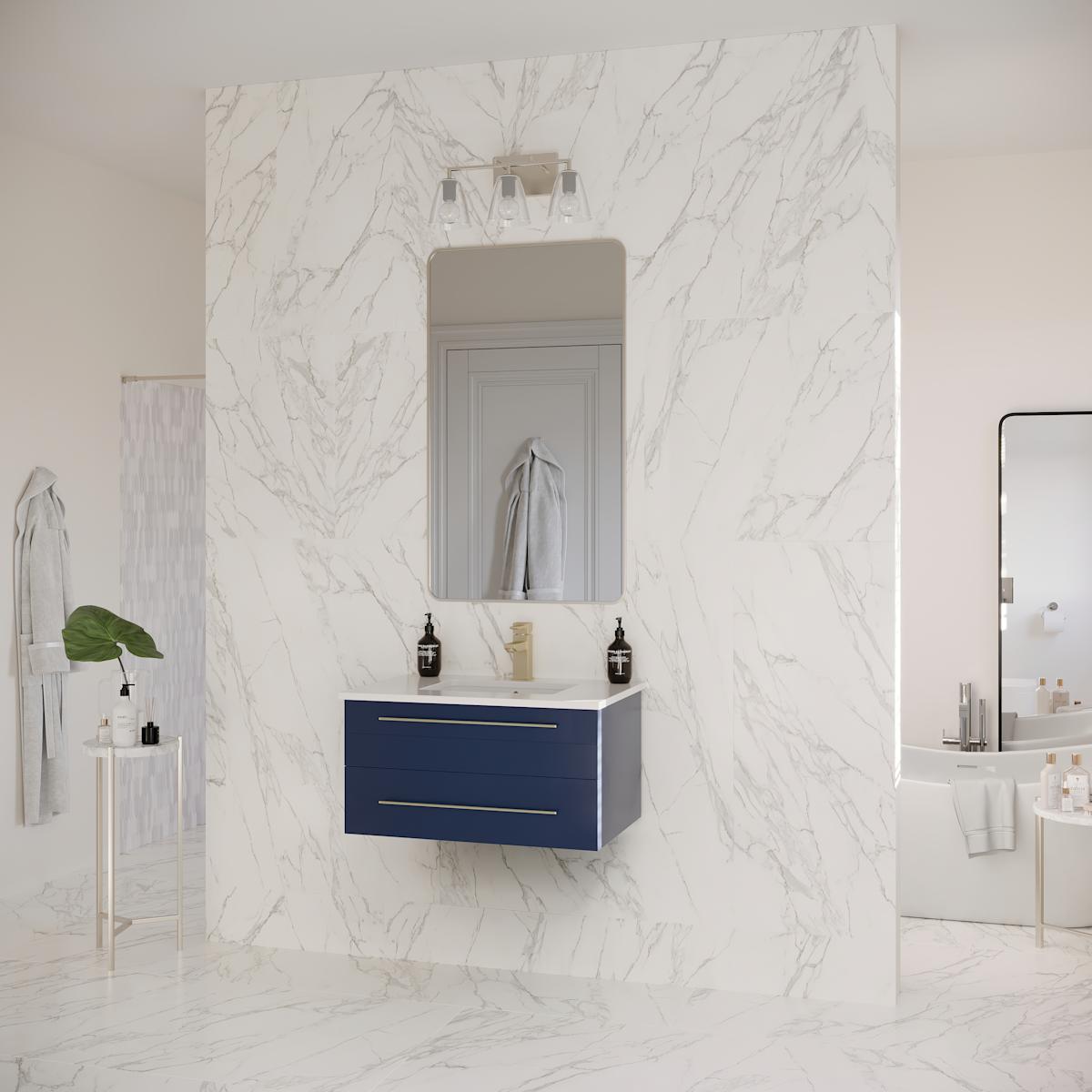 Lucera 30" Wall Mounted Single Basin Vanity Set with Cabinet and Quartz Vanity Top - image 16