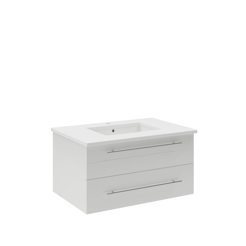 Lucera 30" Wall Mounted Single Basin Vanity Set with Cabinet and Quartz Vanity Top - image 19