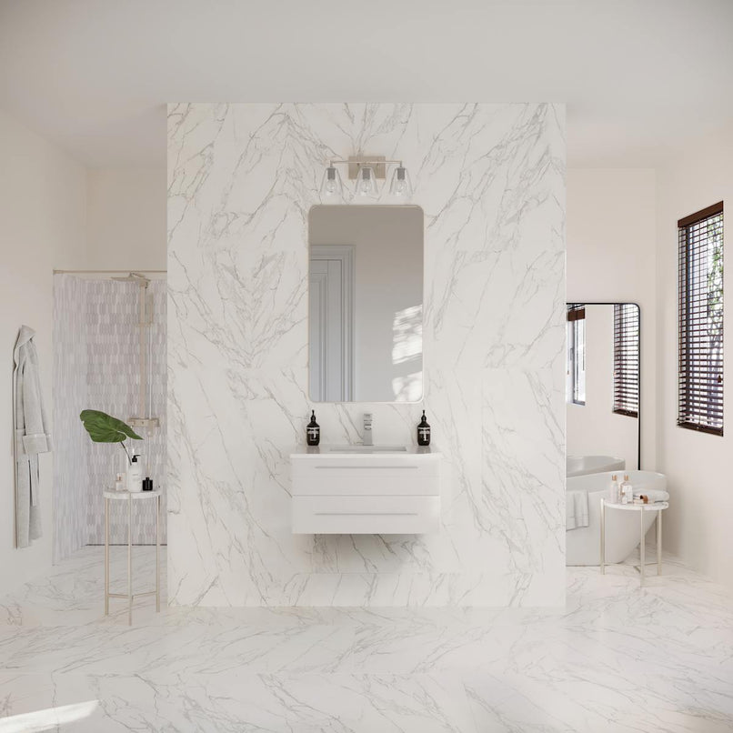 Lucera 30" Wall Mounted Single Basin Vanity Set with Cabinet and Quartz Vanity Top - image 22