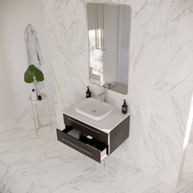 Lucera 30" Wall Mounted Single Basin Vanity Set with Cabinet and Quartz Vanity Top - image 3