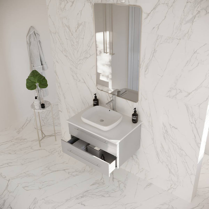 Lucera 30" Wall Mounted Single Basin Vanity Set with Cabinet and Quartz Vanity Top - image 9