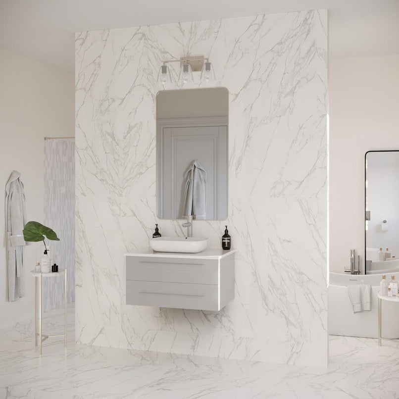 Lucera 30" Wall Mounted Single Basin Vanity Set with Cabinet and Quartz Vanity Top - image 10