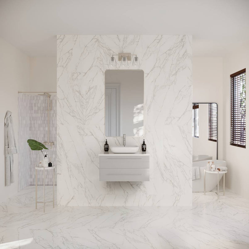 Lucera 30" Wall Mounted Single Basin Vanity Set with Cabinet and Quartz Vanity Top - image 11