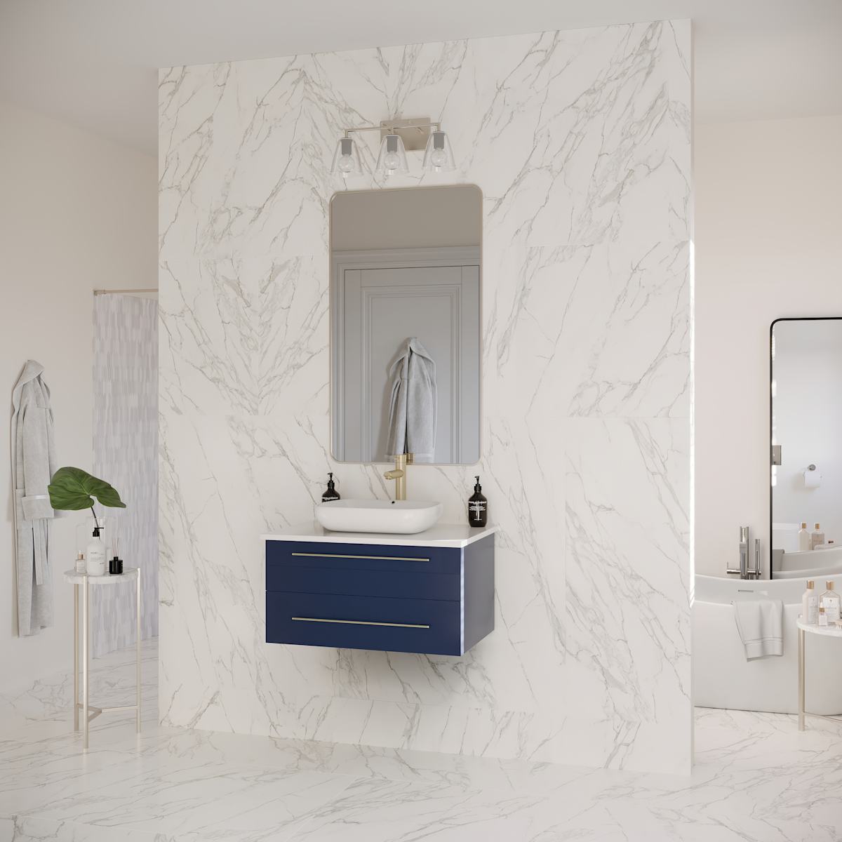 Lucera 30" Wall Mounted Single Basin Vanity Set with Cabinet and Quartz Vanity Top - image 16