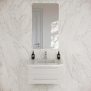 Lucera 30" Wall Mounted Single Basin Vanity Set with Cabinet and Quartz Vanity Top - image 1