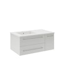 Lucera 36" Wall Mounted Single Basin Vanity Set with Cabinet, Quartz Vanity Top, and Left Offset Rectangular Sink - image 19
