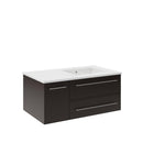 Lucera 36" Wall Mounted Single Basin Vanity Set with Cabinet, Quartz Vanity Top, and Right Offset Rectangular Sink - image 2