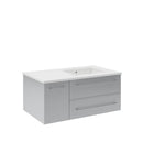 Lucera 36" Wall Mounted Single Basin Vanity Set with Cabinet, Quartz Vanity Top, and Right Offset Rectangular Sink - image 8