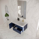 Lucera 36" Wall Mounted Single Basin Vanity Set with Cabinet, Quartz Vanity Top, and Right Offset Rectangular Sink - image 15