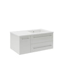Lucera 36" Wall Mounted Single Basin Vanity Set with Cabinet, Quartz Vanity Top, and Right Offset Rectangular Sink - image 19