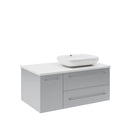 Lucera 36" Wall Mounted Single Basin Vanity Set with Cabinet, Quartz Vanity Top, and Right Offset Rectangular Vessel Sink - image 2