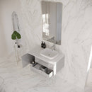 Lucera 36" Wall Mounted Single Basin Vanity Set with Cabinet, Quartz Vanity Top, and Right Offset Rectangular Vessel Sink - image 3