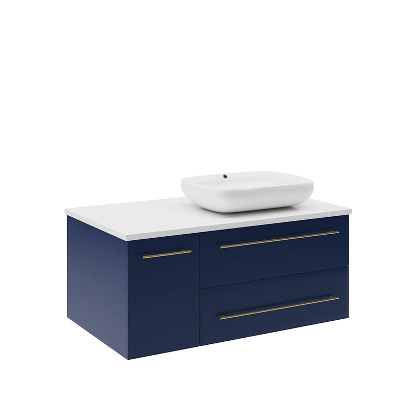 Lucera 36" Wall Mounted Single Basin Vanity Set with Cabinet, Quartz Vanity Top, and Right Offset Rectangular Vessel Sink - image 8