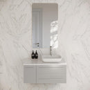 Lucera 36" Wall Mounted Single Basin Vanity Set with Cabinet, Quartz Vanity Top, and Right Offset Rectangular Vessel Sink - image 1